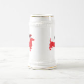 サンタクロース帽をかぶったダシュント ビールジョッキ (中央)