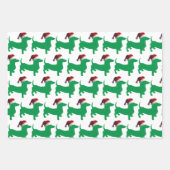 サンタクロース帽をかぶったダシュント ラッピングペーパーシート (正面3)