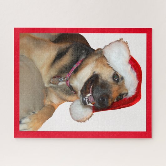 サンタクロース帽をかぶったドイツの羊飼い ジグソーパズル (横)