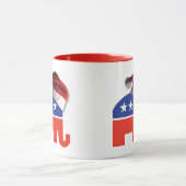 サンタクロース帽をかぶった共和党の象 マグカップ (中央)