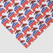 サンタクロース帽をかぶった共和党ゾウ 薄葉紙 (詳細)