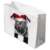 サンタクロース帽をかぶった馬 ラージペーパーバッグ (裏面アングル)