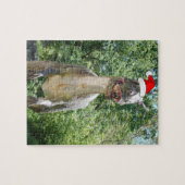 サンタクロース帽をかぶったEX恐竜 ジグソーパズル (横)