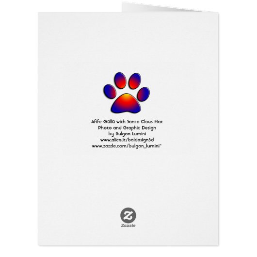 サンタクロース帽付きクリスマス猫 (裏面)