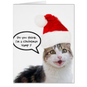 サンタクロース帽付きクリスマス猫 (正面)