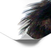 サンタクロース帽付きクリスマス猫 ポスター (角)