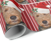 サンタクロース帽子とウェルシュテリア ラッピングペーパー (ロールコーナー)