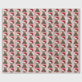 サンタクロース帽子とウェルシュテリア ラッピングペーパー (フラット)