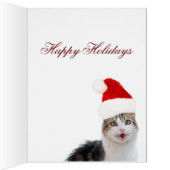 サンタクロース帽子と赤いリボンを持つクリスマスネコ (内側(右))