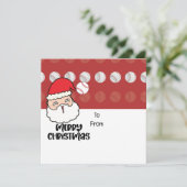 サンタクロース帽子と野球のクリスマス シーズンカード (スタンド正面)