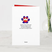 サンタクロース帽子をかぶった白いクリスマス猫 シーズンカード (裏面)