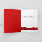 サンタクロース帽子をかぶった白いクリスマス猫 シーズンカード (内部)