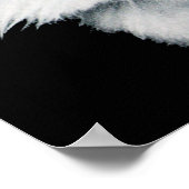 サンタクロース帽子をかぶった白いクリスマス猫 ポスター (角)