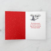 サンタクロース帽子を持つアイリッシュセッター カード (内部)