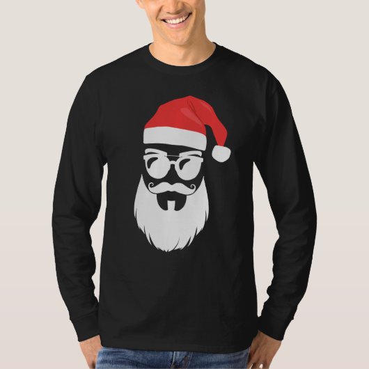 サンタクロース帽子サングラスヒダーサンダージュキリスト Tシャツ (正面)