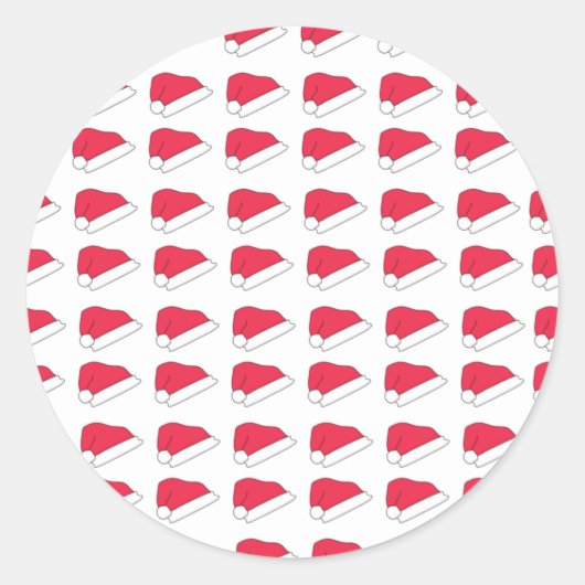 サンタクロース帽子パターギフト ラウンドシール (正面)