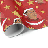 サンタクロース帽子マンガートラッピング紙 ラッピングペーパー (ロールコーナー)