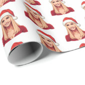 サンタクロース帽子メリークリスマスとイバンカトランプ ラッピングペーパー (ロールコーナー)