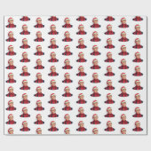 サンタクロース帽子メリークリスマスとドナルドトランプ ラッピングペーパー (フラット)