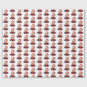 サンタクロース帽子メリークリスマスとドナルドトランプ ラッピングペーパー (フラット)