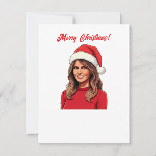 サンタクロース帽子メリークリスマスとメラニアトランプ シーズンカード