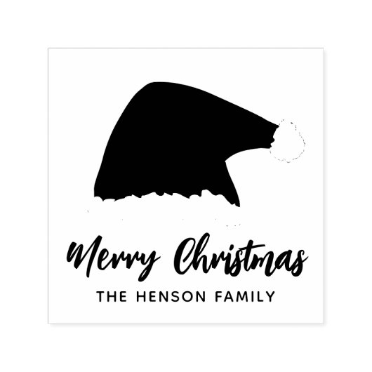 サンタクロース帽子メリークリスマススクリプトファミリー セルフインキングスタンプ (デザイン)