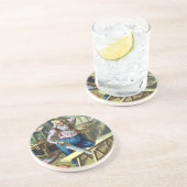 サンタクロース建物おもちゃ見たヴィンテージクリスマス コースター (側面)