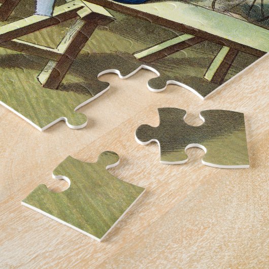 サンタクロース建物おもちゃ見たヴィンテージクリスマス ジグソーパズル (側面)