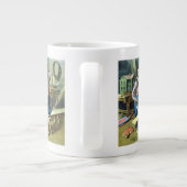 サンタクロース建物おもちゃ見たヴィンテージクリスマス ジャンボコーヒーマグカップ (裏面)