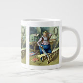 サンタクロース建物おもちゃ見たヴィンテージクリスマス ジャンボコーヒーマグカップ (右)