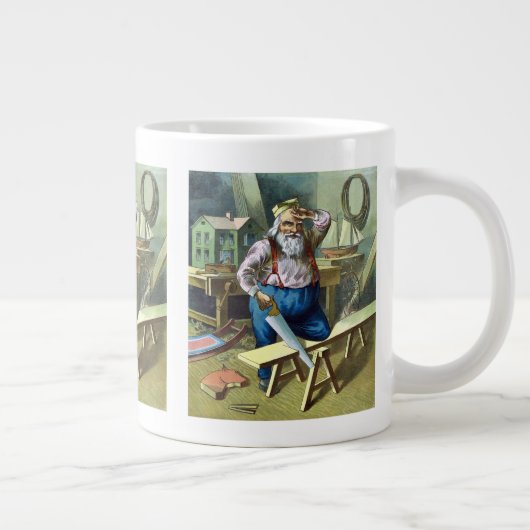 サンタクロース建物おもちゃ見たヴィンテージクリスマス ジャンボコーヒーマグカップ (右)