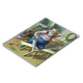 サンタクロース建物おもちゃ見たヴィンテージクリスマス ノートブック (左側)