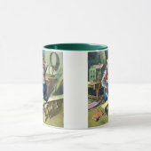 サンタクロース建物おもちゃ見たヴィンテージクリスマス マグカップ (中央)