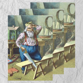 サンタクロース建物おもちゃ見たヴィンテージクリスマス ラッピングペーパーシート