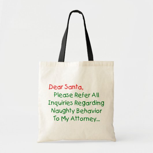 サンタクロース弁護士へ - 面白いクリスマスの手紙 トートバッグ (正面)