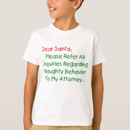 サンタクロース弁護士へ - 面白いクリスマスの手紙 Tシャツ