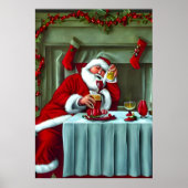 サンタクロース得は飲み物が多い | AIアートポスター ポスター (正面)