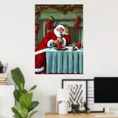 サンタクロース得は飲み物が多い | AIアートポスター ポスター (ホームオフィス)