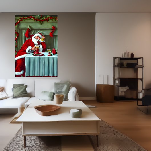 サンタクロース得は飲み物が多い | AIアートポスター ポスター