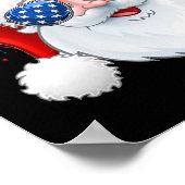 サンタクロース愛国アメリカのサングルキッズクリスマスI ポスター (角)