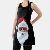 サンタクロース愛国的USAサングラスクリスマス エプロン (インサイチュ)