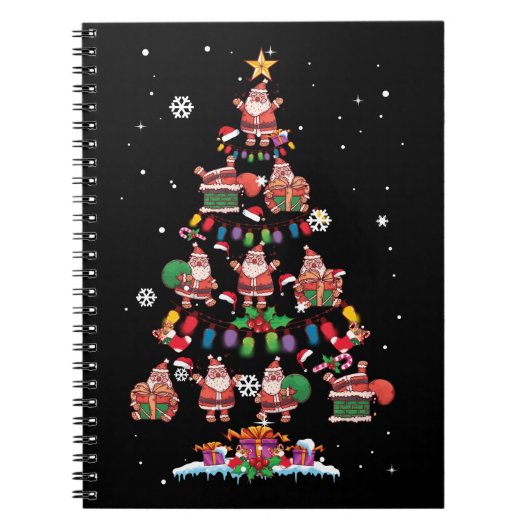 サンタクロース愛好家クリスマスクリスマスツリー ノートブック (正面)