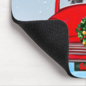 サンタクロース投げピルと車に乗ったワイマランアドッグ マウスパッド (コーナー)