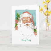 サンタクロース折り畳みグリーティングカード カード (黄色い花)