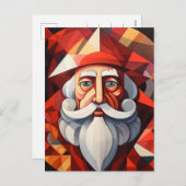 サンタクロース抽象芸術アート シーズンポストカード (正面/裏面)