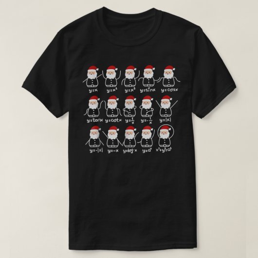 サンタクロース数学スティックフィギュアおもしろいクリスマスマット Tシャツ (デザイン正面)