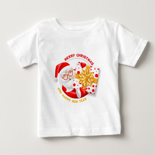 サンタクロース新年おめでとう ベビーTシャツ (正面)