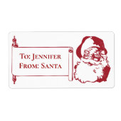 サンタクロース旧ヴィンテージファッションドクリスマス ラベル (正面)