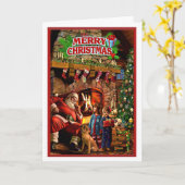 サンタクロース昼寝 カード (黄色い花)