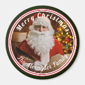 サンタクロース書のクリスマスツリーセラミック マグネット (正面)